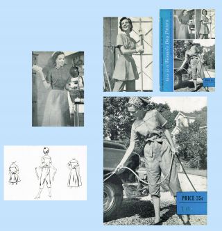 1950s Vintage Woman ' s Day Sewing Pattern 5048 Uncut Misses Coveralls Sz 34 Bust 5