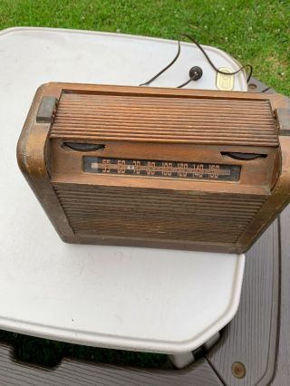 Vintage Philco Model 46 - 350 Wood Roll Top Desk Tube Radio 2