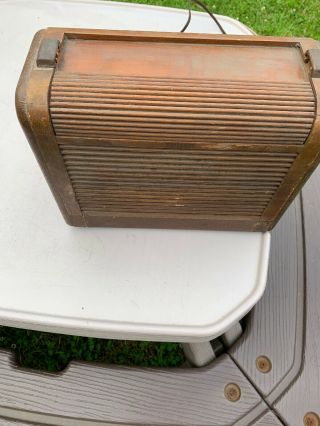 Vintage Philco Model 46 - 350 Wood Roll Top Desk Tube Radio 3