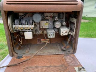 Vintage Philco Model 46 - 350 Wood Roll Top Desk Tube Radio 5