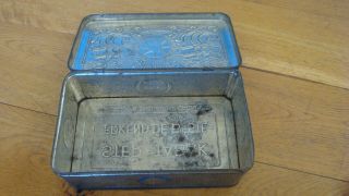 Antique smoking tabacco tin box Star Tobacco Netherlands blue silver old ships 5