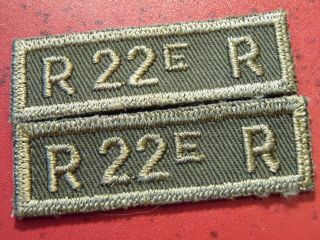Canada Canadian Armed Forces Royal 6 R22er Van Doos Regiment Od Shoulder Titles