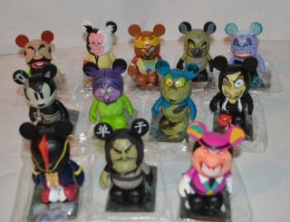 Disney Vinylmation 3 " - Villains Series 1 Complete With Chaser And Matching Card