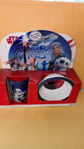 Star Wars Disney Kids Dinnerware 3 Piece Set (plate,  Bowl,  And Cup)