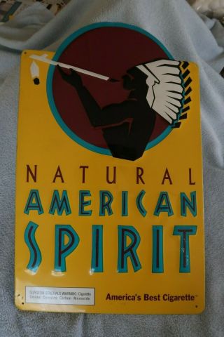 Natural American Spirit Cigarette Tobacco Advertising Metal Tin Sign 12 " X 19 "