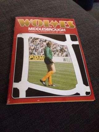 Wolverhampton Wanderers V Middlesbrough 1981 Soccer/football Programme