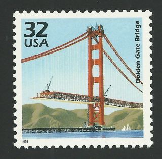 San Francisco Construction Of The Golden Gate Bridge 81st Anniversary Us Stamp