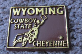 Wyoming The Cowboy State Shaped Fridge Magnet Cheyenne Souvenir