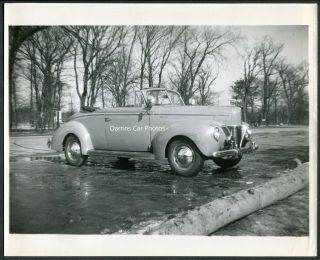Vintage Car Photo 1940 Ford Convertible Custom Hot Rod W/ Spinner Hubcaps 979034