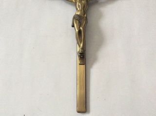 INRI Jesus Crucified Cross Crucifix Metal Brass Vintage 11 1/2”x 6 1/4” Lovell 5