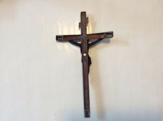 INRI Jesus Crucified Cross Crucifix Metal Brass Vintage 11 1/2”x 6 1/4” Lovell 6