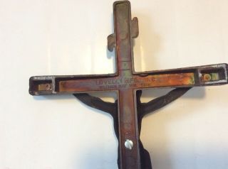 INRI Jesus Crucified Cross Crucifix Metal Brass Vintage 11 1/2”x 6 1/4” Lovell 7