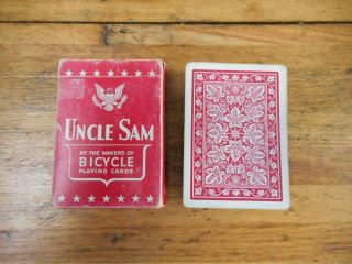 Vintage Wwii Uncle Sam Playing Cards By Bicycle W/ Joker
