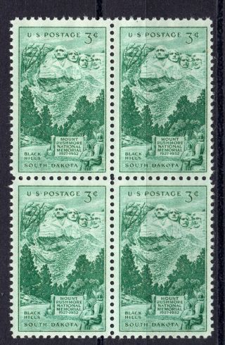 South Dakota Mount Rushmore,  Black Hills Vintage Us Postage Stamp Block