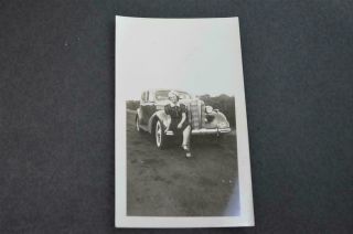 Vintage Car Photo Pretty Girl On Bumper Of 1938 Buick 945026