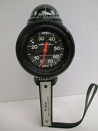 Vintage Airguide Windial Handheld Wind Speed Indicator & Compass Nautical Decor