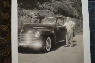 Vintage Car Photo Proud Owner Man W/ 1941 Chrysler 871