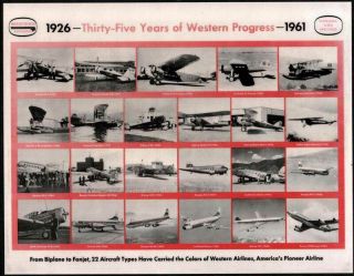 Western Airlines.  The Only Way To Fly.  Out Of Lax Post Card And B&w Photos 60s