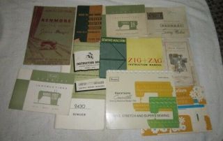 Eleven Vintage Sewing Machine Owner’s Manuals