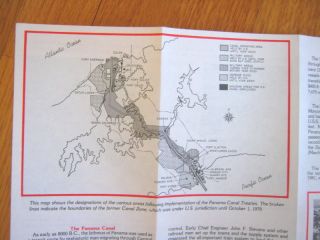 Panama Canal Tourist Brochure,  3 ¾ x 9,  unfolds to 15 x 18,  1994,  lock operation 3