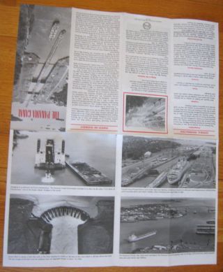 Panama Canal Tourist Brochure,  3 ¾ x 9,  unfolds to 15 x 18,  1994,  lock operation 5