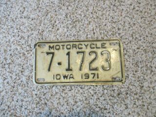 1971 Iowa Motorcycle License Plate