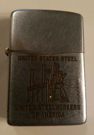 Vintage 1953 Zippo Lighter - United Steel Workers Of America 11 - 17 - 1953 Box