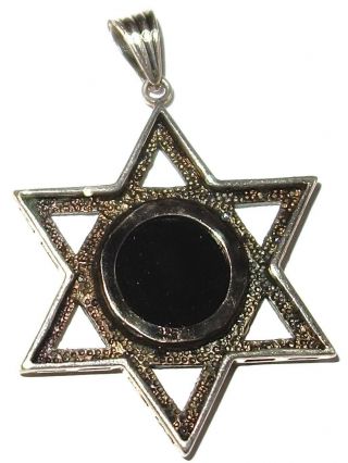 Rare VINTAGE Judaica STAR of DAVID Sterling MOSAIC OPAL 2 
