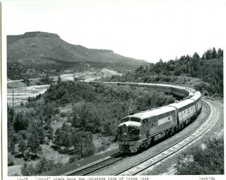 Orig 8x10 B/w Photo: Atsf Santa Fe Warbonnet F7a 38,  3 W/chief - Raton Pass 1964