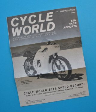 1963 Triumph Motorcycle Cycle World Tests Brochure Bonneville Tt Special