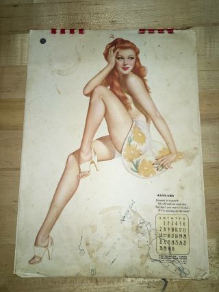 Vintage Ww2 Time Frame Vintage 1944 Calendar With Art By Alberto Varga