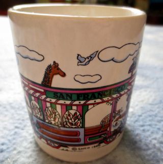 Price Cut Vintage (1990s) San Francisco Demi - Cup Sf Zoo Animals & Cable Car