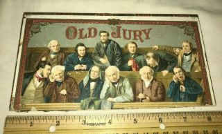 Antique Old Jury Wood Cigar Box Lid Label Vintage Tobacco 12 Angry Men Courtroom