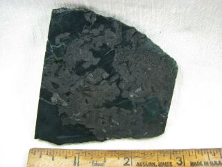 Black Jade With Magnetite Slab For Cabbing And Polishing
