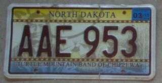 North Dakota 2015 Tribal " Turtle Mountain Band Of Chippewa " License Plate