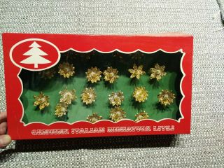 Vintage Italian Miniature Christmas Lights Flowers Box
