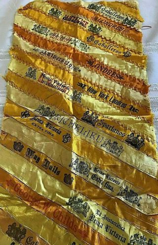 ANTIQUE SILK CIGAR BAND RIBBON QUILT Unfinished 19 