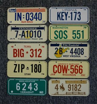 1979 Post Honeycomb Cereal Miniature / Bicycle License Plate Set - 50 States 6