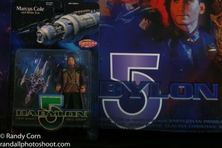 Babylon 5 Marcus Cole Action Figure 1997 With White Star Spaceship