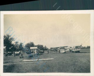 RAF Hawker Hart Aircraft Lined up refueling.  Inspection Indian Airfield 1930 ' s 3
