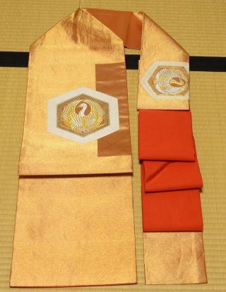 Silk Nagoya Obi 358cm Belt For Kimono Women Japanese Vintage Sash /713