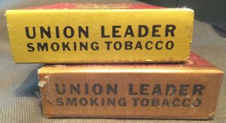 Vintage Two Union Leader Cardboard Smoking Tobacco with EAGLE 5