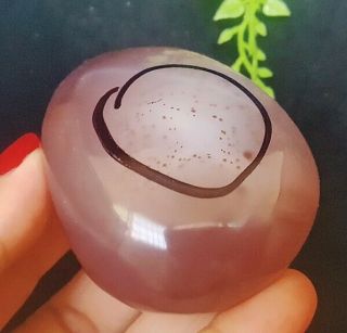 135g Rare Natural Polished Enhydro Moving Bubble Agate Crystal Stone Energy.