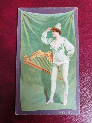Duke 1892 N109 Cigarette Tobacco Card Flags And Costumes - Ireland
