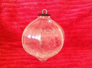 Midwest Kugel Glass Clear Crackle Ornament 4 " X 4.  5 " 10 Ounce Us