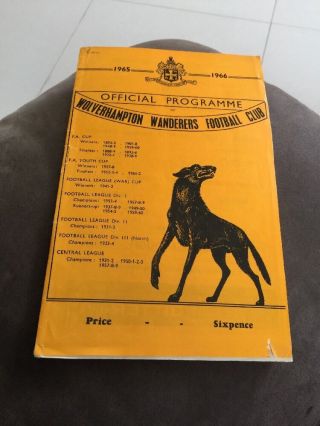 Wolverhampton Wanderers V Middlesbrough 1965 Soccer/football Programme