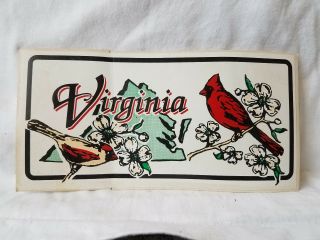 Virginia Dogwood And Cardinal Bumper Sticker (3 1/2 " X 7 1/2 ")