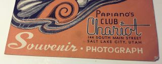 PAPIANO ' S CLUB CHARIOT SOUVENIR PHOTOGRAPH SALT LAKE CITY UTAH NIGHTCLUB 2