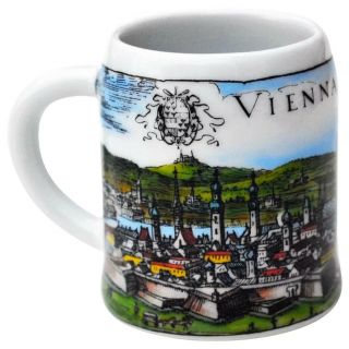 Mini Porcelain Beer Mug Souvenir Of Schlogl Vienna Austria Shot Glass