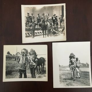 3 Vintage Native American Indian Black & White Photo